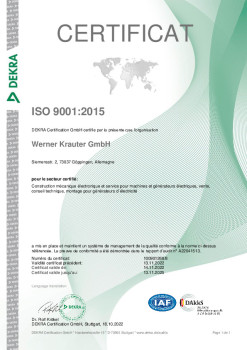 Dekra Zertifikat ISO 9001:2015 franz